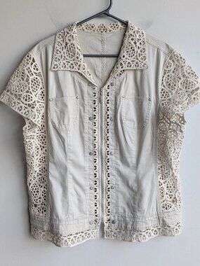 Vintage Crochet Lafei Nier Short Sleeve Top